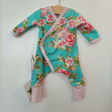 Prem Aqua Floral  Romper  4-6 lb