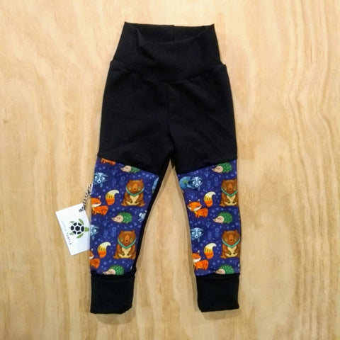 Grow With Me** Woodland Creatures LARGE 1-3 Years **  Moto Patch Pants **