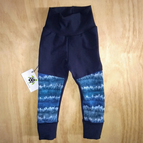 Grow With Me**Navy Forest  LARGE 1-3 Years **  Moto Patch Pants **