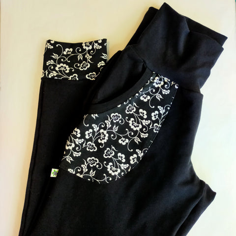 RTS Sz 12 Woman's Joggers With Floral Print Pockets/Cuffs!